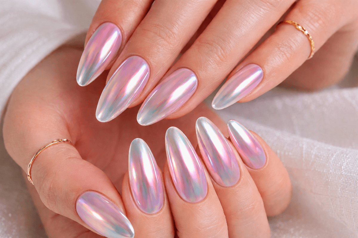 Glass chrome nails 1